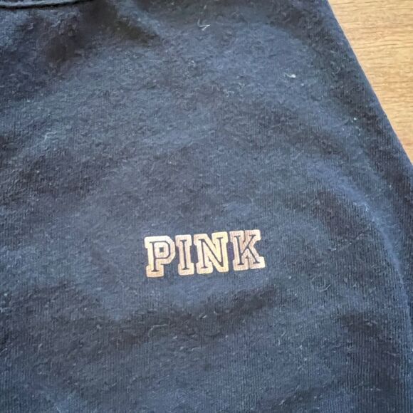 PINK Victoria's Secret Tank Top Size S Black Braided Racerback - Picture 3 of 5